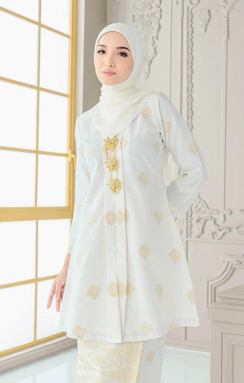Anggun Kebaya | White Gold - With Lining